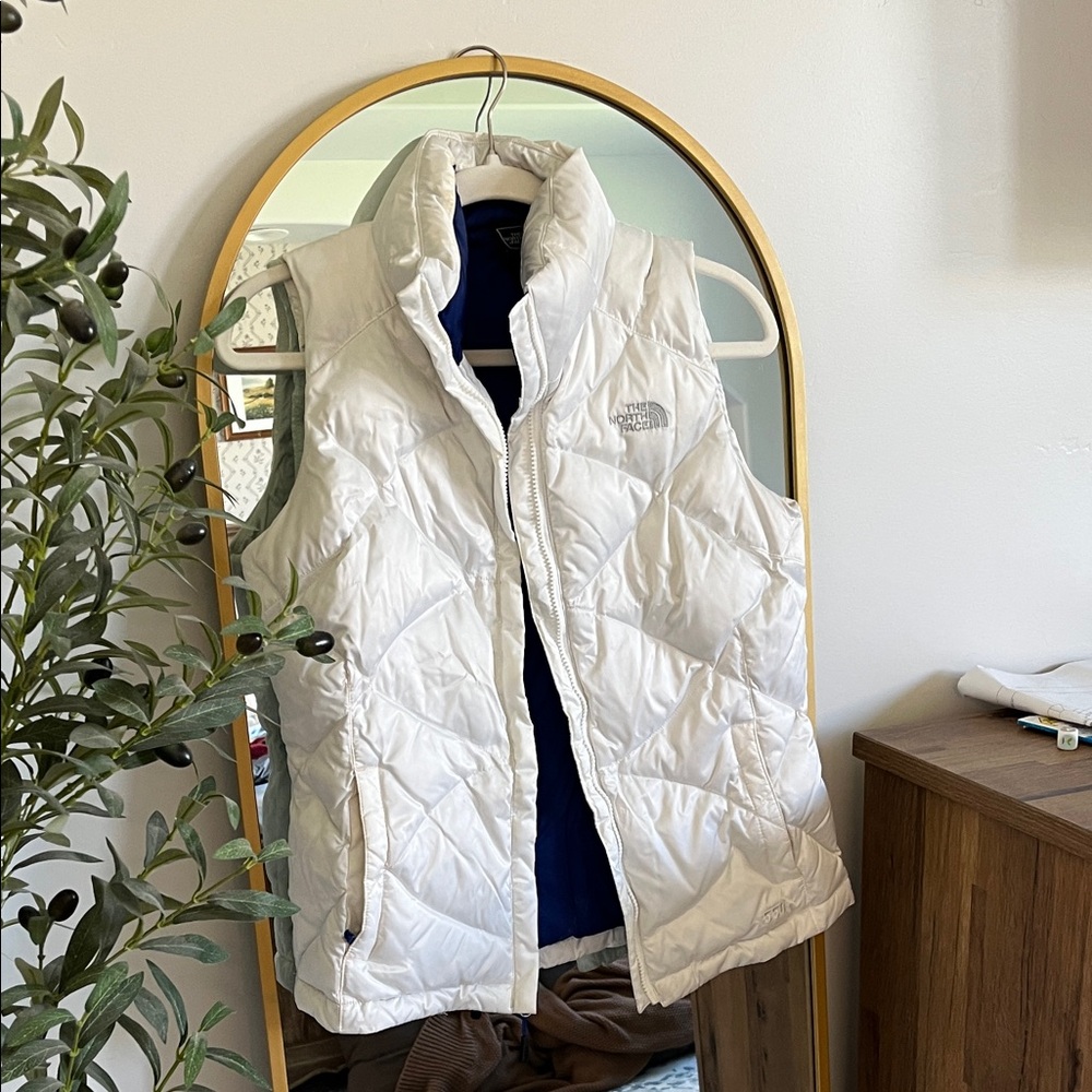 Women's White North Face Puffer Vest